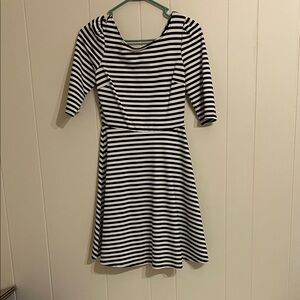 Pixley Black and White Striped Midi Dress